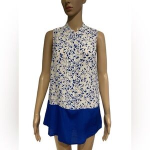 Anthropologie Maeve 100% Silk Printed Button Up Tunic size 8